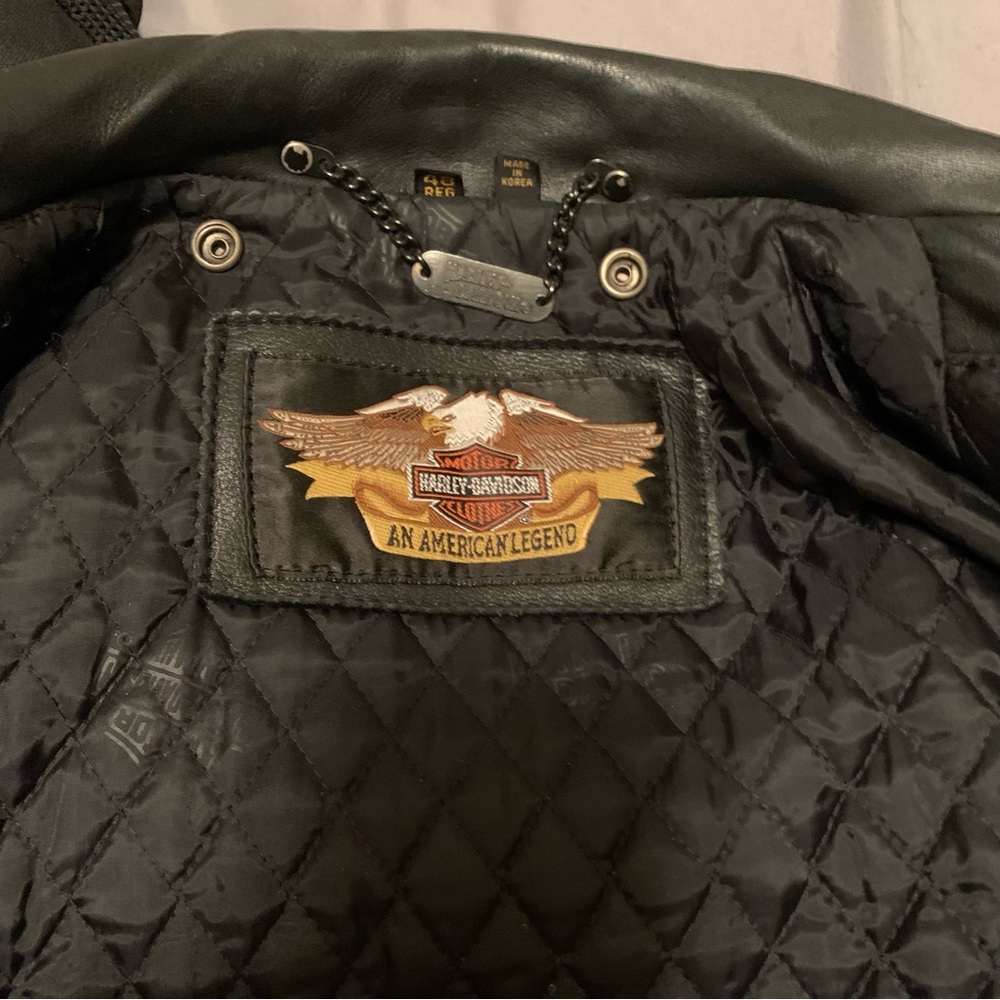 Harley Davidson Hand Painted Insulated Leather Jacket Big/Tall 48R VTG RARE FIND - Picture 5 of 16